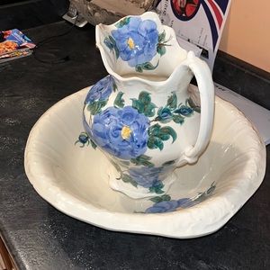 flowered vase and holder
